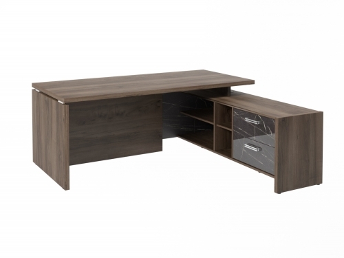 Стол с опорной тумбой FI-119R.GG Орех Пацифик Табак/Камень Пьетра Гриджиа черный Стол с опорной тумбой FI-119R.GG Орех Пацифик Табак/Камень Пьетра Гриджиа черный