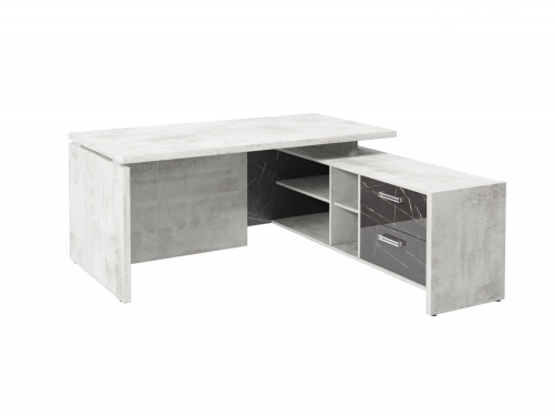 Стол с опорной тумбой FI-117R.GG (R) Хромикс белый/Камень Пьетра Гриджиа черный Стол с опорной тумбой FI-117R.GG (R) Хромикс белый/Камень Пьетра Гриджиа черный