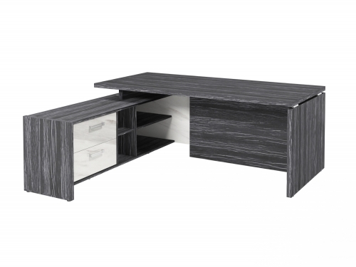 Стол с опорной тумбой FI-119L.GG Древесина Графит/Мрамор Леванто белый Стол с опорной тумбой FI-119L.GG Древесина Графит/Мрамор Леванто белый