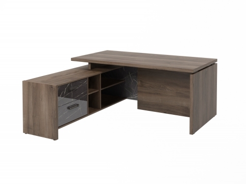 Стол с опорной тумбой FB-117L.GG (L) Орех Пацифик Табак/Камень Пьетра Гриджиа черный Стол с опорной тумбой FB-117L.GG (L) Орех Пацифик Табак/Камень Пьетра Гриджиа черный