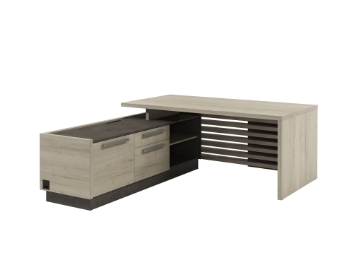 Стол для руководителя с опорной тумбой Z-218л.1000 (L) с блоком розеток Стол для руководителя с опорной тумбой Z-218л.1000 (L) с блоком розеток