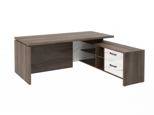 Стол с опорной тумбой FB-119R.GG Орех Пацифик Табак/Мрамор Леванто белый Стол с опорной тумбой FB-119R.GG Орех Пацифик Табак/Мрамор Леванто белый