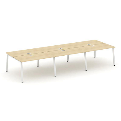 Style Project Рабочая станция 2-х сторон. SN-6A.DRS-082 Акация Лорка/Металл Белый 3540*1632*750