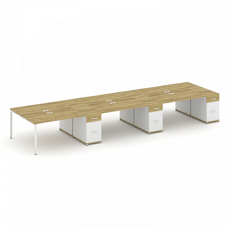 Бенч-система на 6 мест с 3 опорными тумбами Concept CN.DRS-463