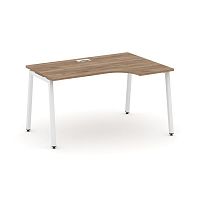 Style Project Стол рабочий эргоном. SN-4A.SPA-002(R) Дуб Табак/Металл Белый 1580*600/980*750