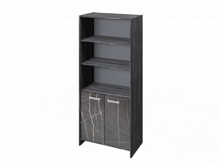Шкаф для документов FI-672.G Древесина Графит/Камень Пьетра Гриджиа черный