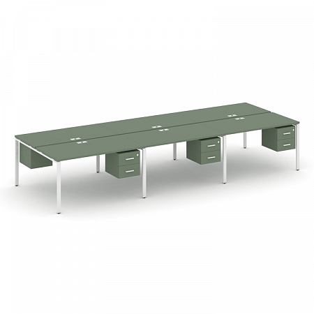 Бенч-система на 6 мест с подвесными тумбами Concept CN.DRS-154