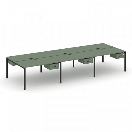 Бенч-система на 6 мест с подвесными тумбами Concept CN.DRS-149