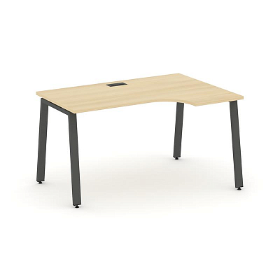 Style Project Стол рабочий эргоном. SN-6A.SPA-011(R) Акация Лорка/Металл Антрацит 1380*700/980*750
