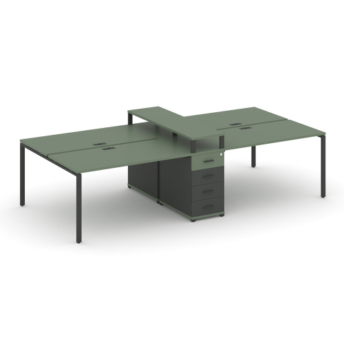 Бенч-система на 4 места с 1 опорной тумбой Concept CN.DRS-436 фото 2