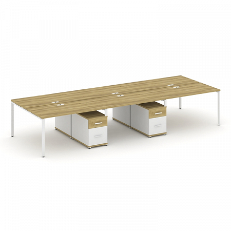 Бенч-система на 6 мест с 2 опорными тумбами Concept CN.DRS-347