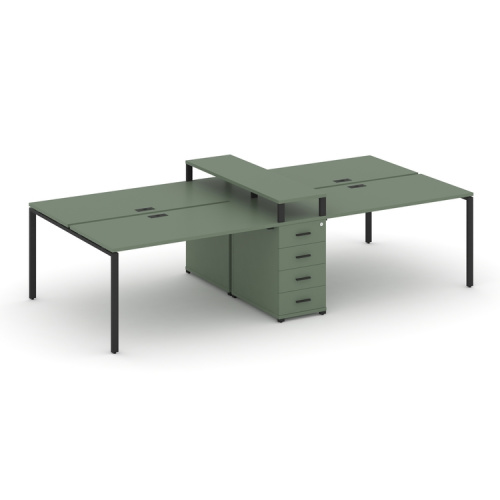 Бенч-система на 4 места с 1 опорной тумбой Concept CN.DRS-434 Бенч-система на 4 места с 1 опорной тумбой Concept CN.DRS-434