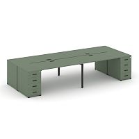 Бенч-система на 4 места с 2 опорными тумбами Concept CN.DRS-428