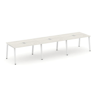 Style Project Стол переговорный SN-6A.SPRG-024 Дуб Наварра/Металл Белый 4740*980*750