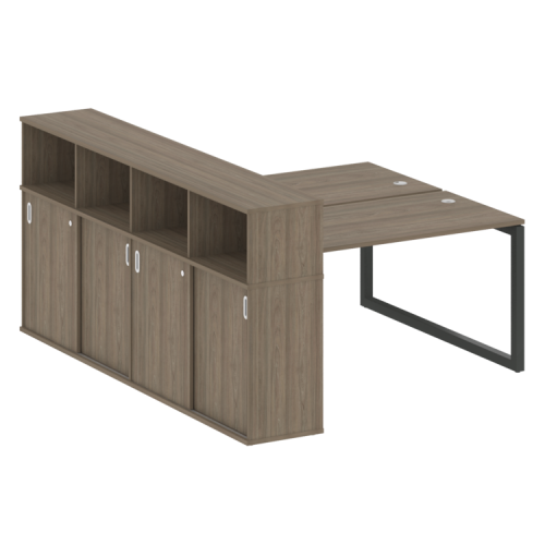 Бенч-система с шкафом-купе на О-обр. м/к Metal System Quattro 50БО.РС-СШК-4.3