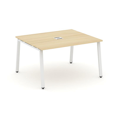 Style Project Стол переговорный SN-6A.SPRG-033 Акация Лорка/Металл Белый 1380*1180*750