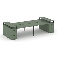 Бенч-система на 4 места с 2 опорными тумбами Concept CN.DRS-445