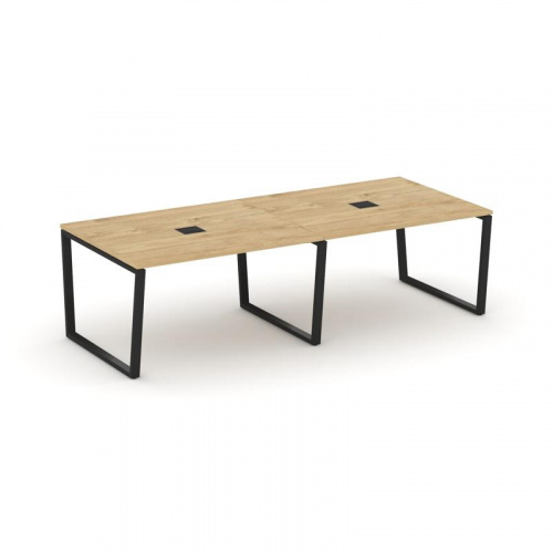 Style Project Стол переговорный SN-6T2.SPRG-042 Акация Лорка/Металл Антрацит/Заглушка Металл Антраци Style Project Стол переговорный SN-6T2.SPRG-042 Акация Лорка/Металл Антрацит/Заглушка Металл Антраци