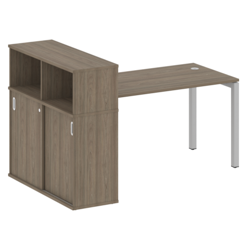 Стол офисный с шкафом-купе на П-обр. м/к Metal System Quattro 50БП.РС-СШК-3.3 фото 2