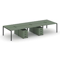 Бенч-система на 6 мест с 2 опорными тумбами Concept CN.DRS-344