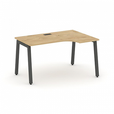 Style Project Стол рабочий эргоном. SN-5A.SPA-001(R) Тиквуд Светлый/Металл Антрацит 1380*600/980*750
