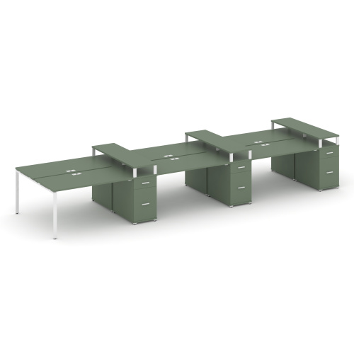 Бенч-система на 6 мест с 3 опорными тумбами Concept CN.DRS-478