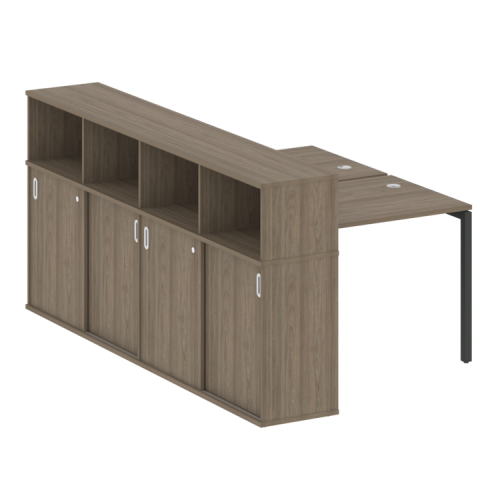 Бенч-система с шкафом-купе на П-обр. м/к Metal System Quattro 40БП.РС-СШК-4.1 Бенч-система с шкафом-купе на П-обр. м/к Metal System Quattro 40БП.РС-СШК-4.1