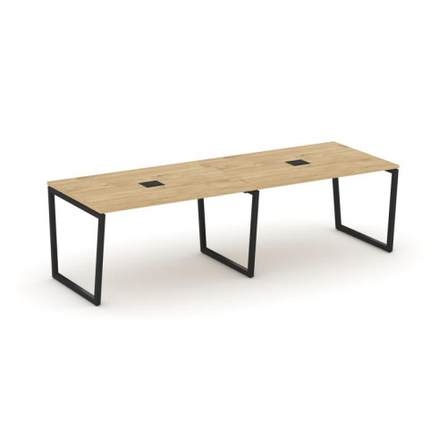 Style Project Стол переговорный SN-4T2.SPRG-011 Акация Лорка/Металл Антрацит/Заглушка Металл Антраци Style Project Стол переговорный SN-4T2.SPRG-011 Акация Лорка/Металл Антрацит/Заглушка Металл Антраци