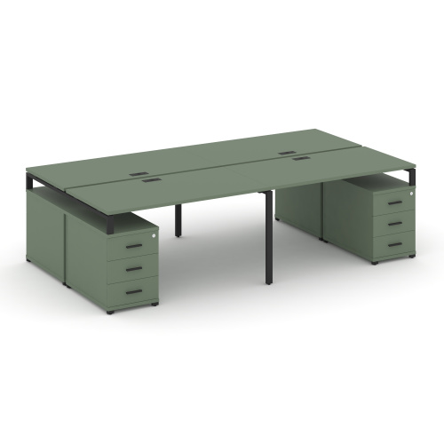 Бенч-система на 4 места с 2 опорными тумбами Concept CN.DRS-326 Бенч-система на 4 места с 2 опорными тумбами Concept CN.DRS-326