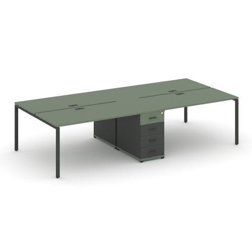 Бенч-система на 4 места с 1 опорной тумбой Concept CN.DRS-418 фото 2