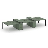 Бенч-система на 6 мест с 2 опорными тумбами Concept CN.DRS-472