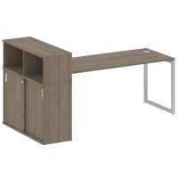 Стол офисный с шкафом-купе на О-обр. м/к Metal System Quattro 40БО.РС-СШК-3.5